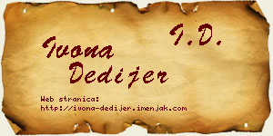 Ivona Dedijer vizit kartica